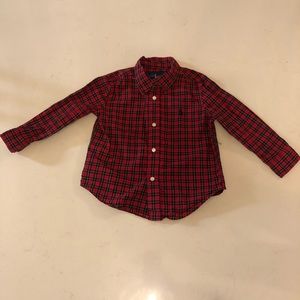 Ralph Lauren Red Checkered Long Sleeves, size 24 mos